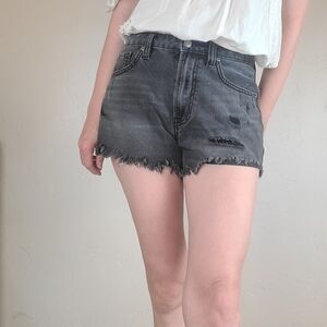 Hot Topic Charcoal High Waist Denim Shorts